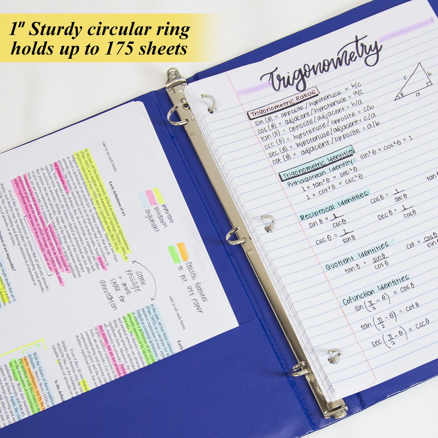 BAZIC 1&#x22; Asst. Color 3- Ring Binder w/ 2-Pockets