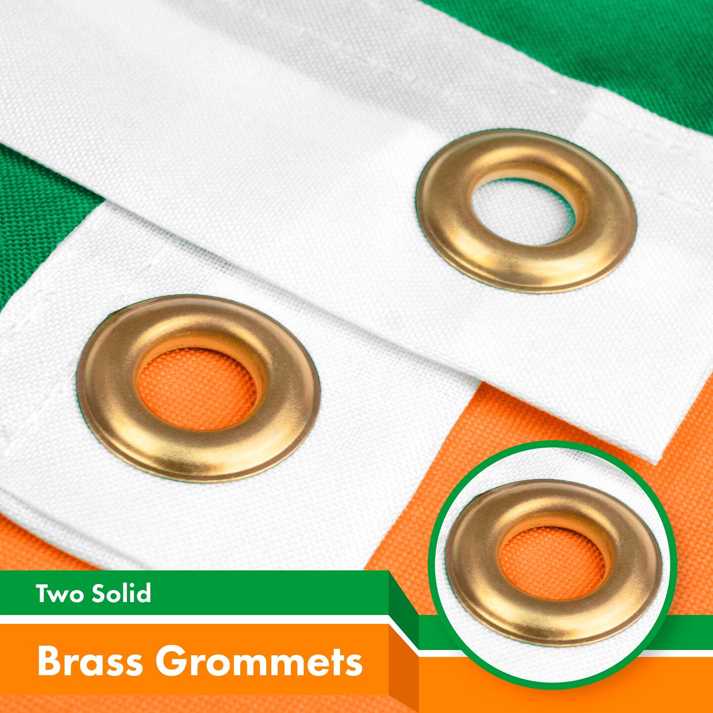G128 Combo Pack: American USA Flag 2x3 Ft &#x26; Ireland Irish Flag  2x3 Ft | Both LiteWeave Pro Series Printed 150D Polyester, Brass Grommets
