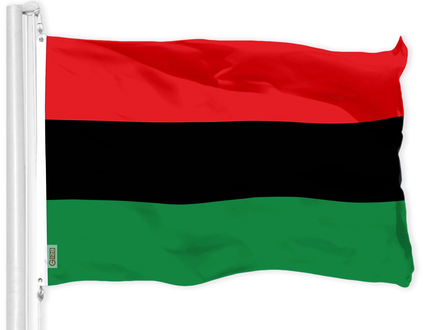 G128 Pan African Flag | 3x5 Ft | LiteWeave Pro Series Printed 150D Polyester | Freedom and Black Civil Rights Flag, Indoor/Outdoor, Vibrant Colors, Brass Grommets