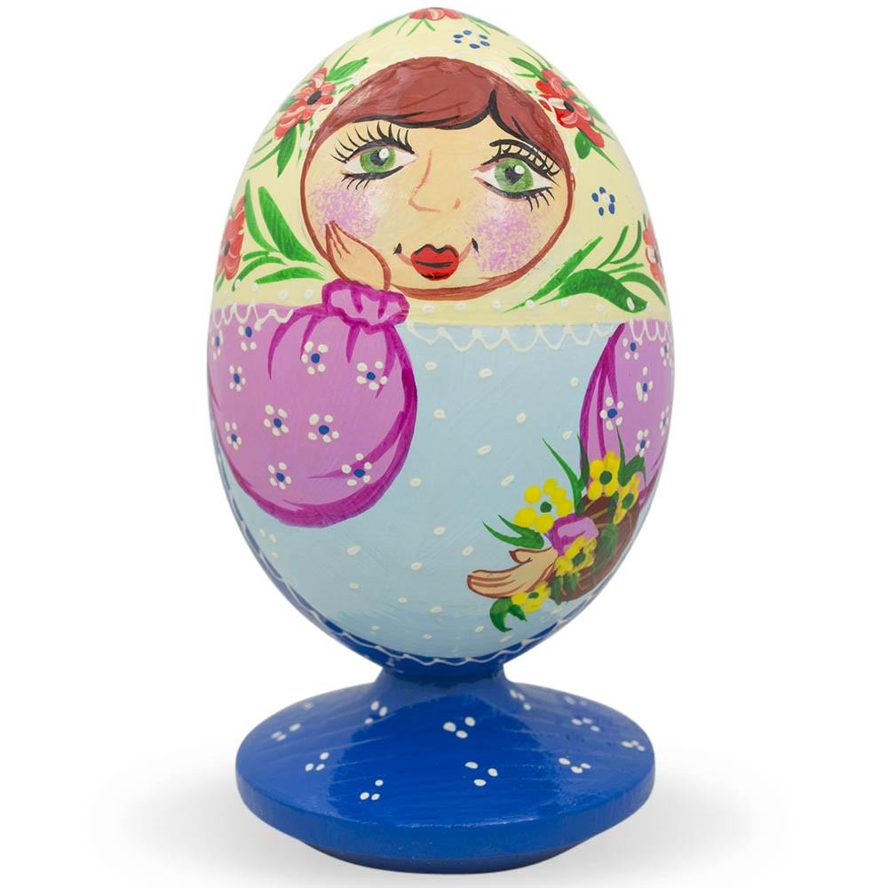 Girl in Folk Costume Wooden Egg Figurine | Michaels