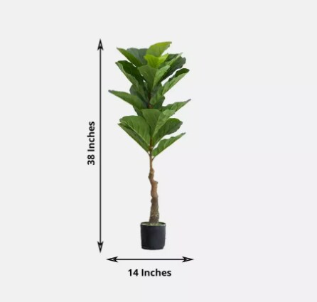 2 PCS 3 Feet Green Artificial Fig Tree