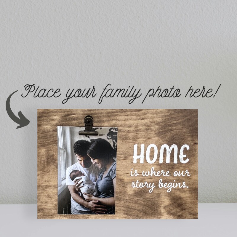 Decorative Wood Clip Frame: Our Home