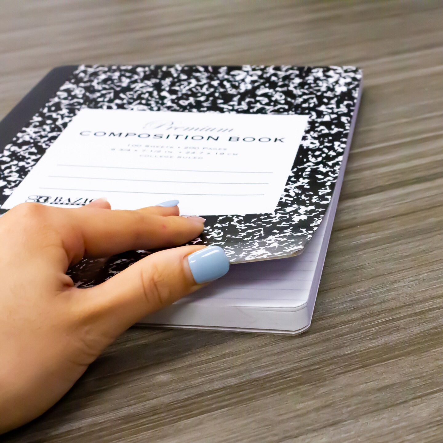 BAZIC Composition Book C/R Black Marble Premium 100 Ct.