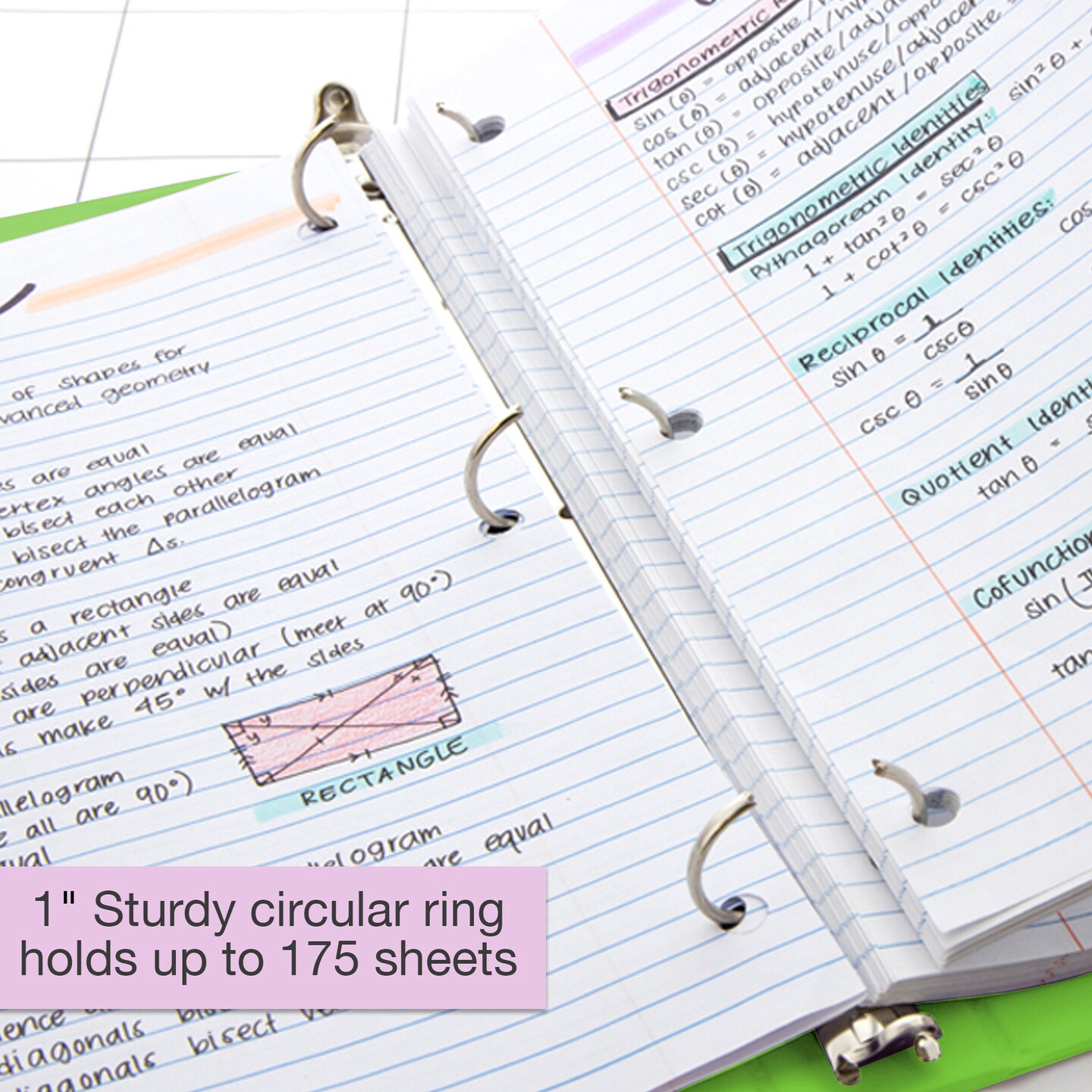 BAZIC 1&#x22; 3-Ring View Binder w/ 2-Pockets (11 Color Available)