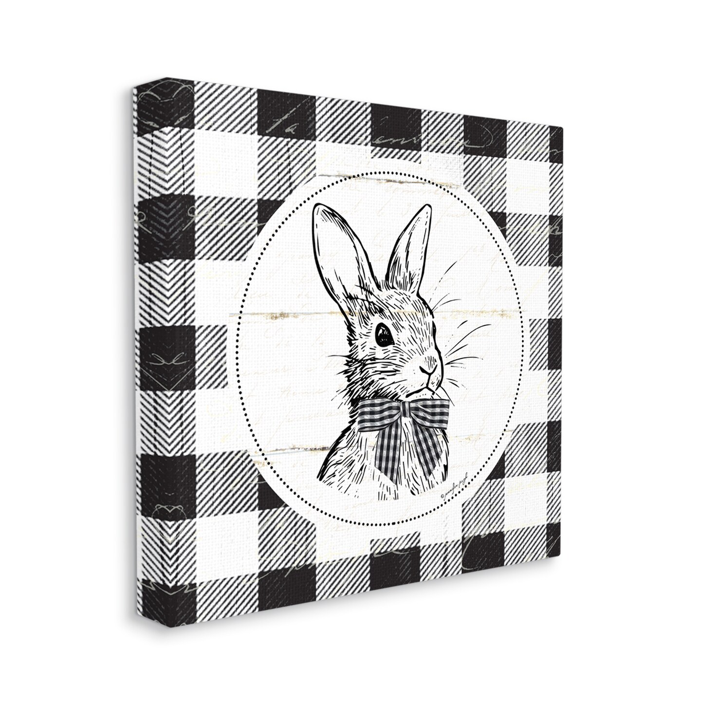Stupell Industries Detailed Easter Bunny Drawing Canvas Wall Art