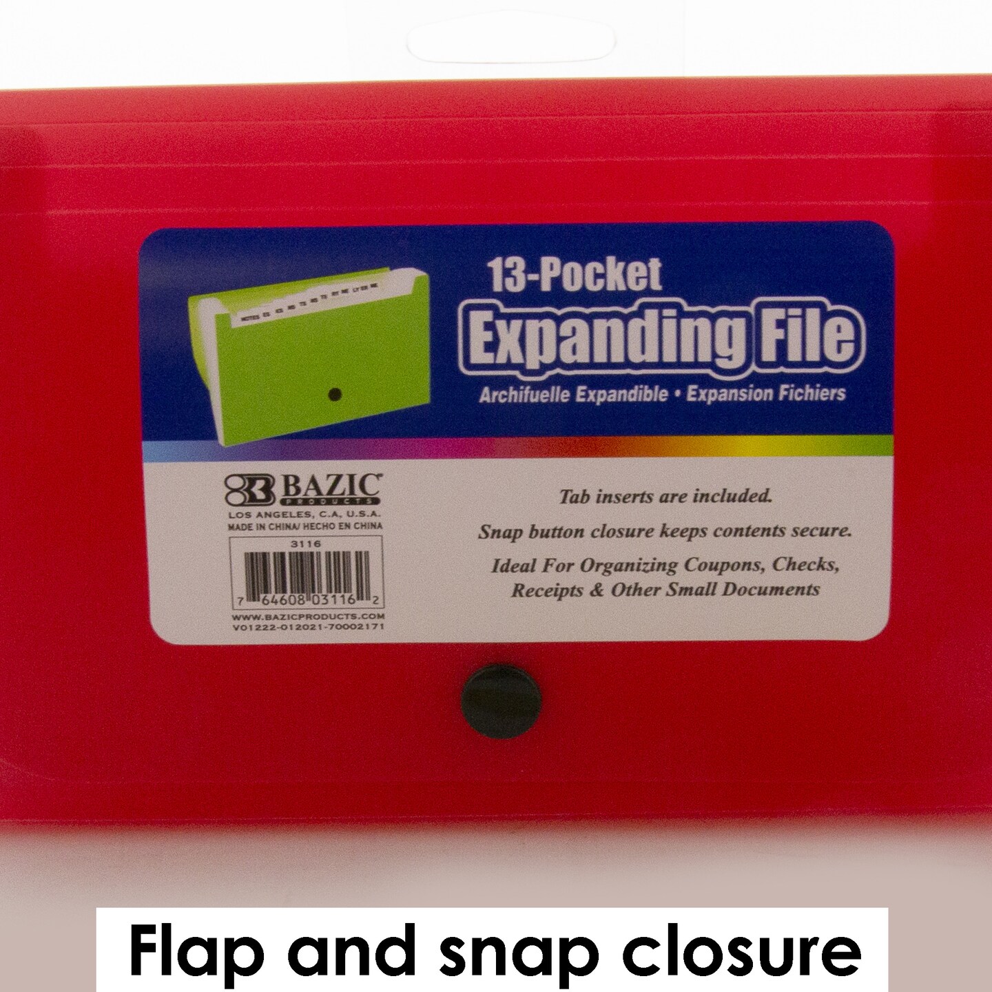 BAZIC Expanding File Check / Coupon Size 13-Pockets
