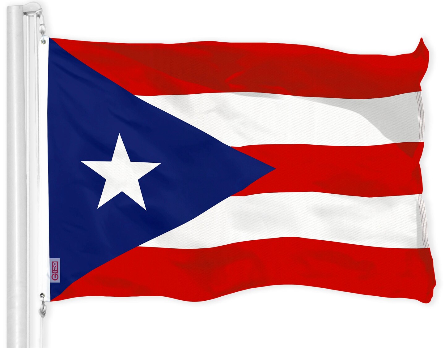G128 Combo Pack: USA American Flag 3x5 Ft 150D Printed Stars &#x26; Puerto Rico Flag 3x5 Ft 150D Printed