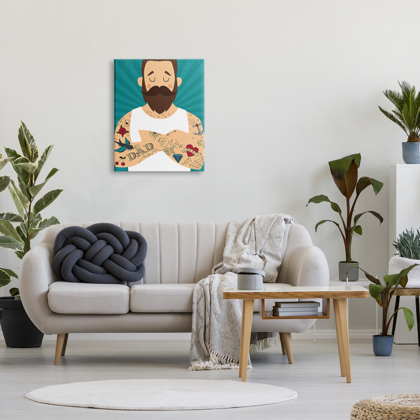 Stupell Industries Best Dad Father&#x27;s Day Tattoos Canvas Wall Art