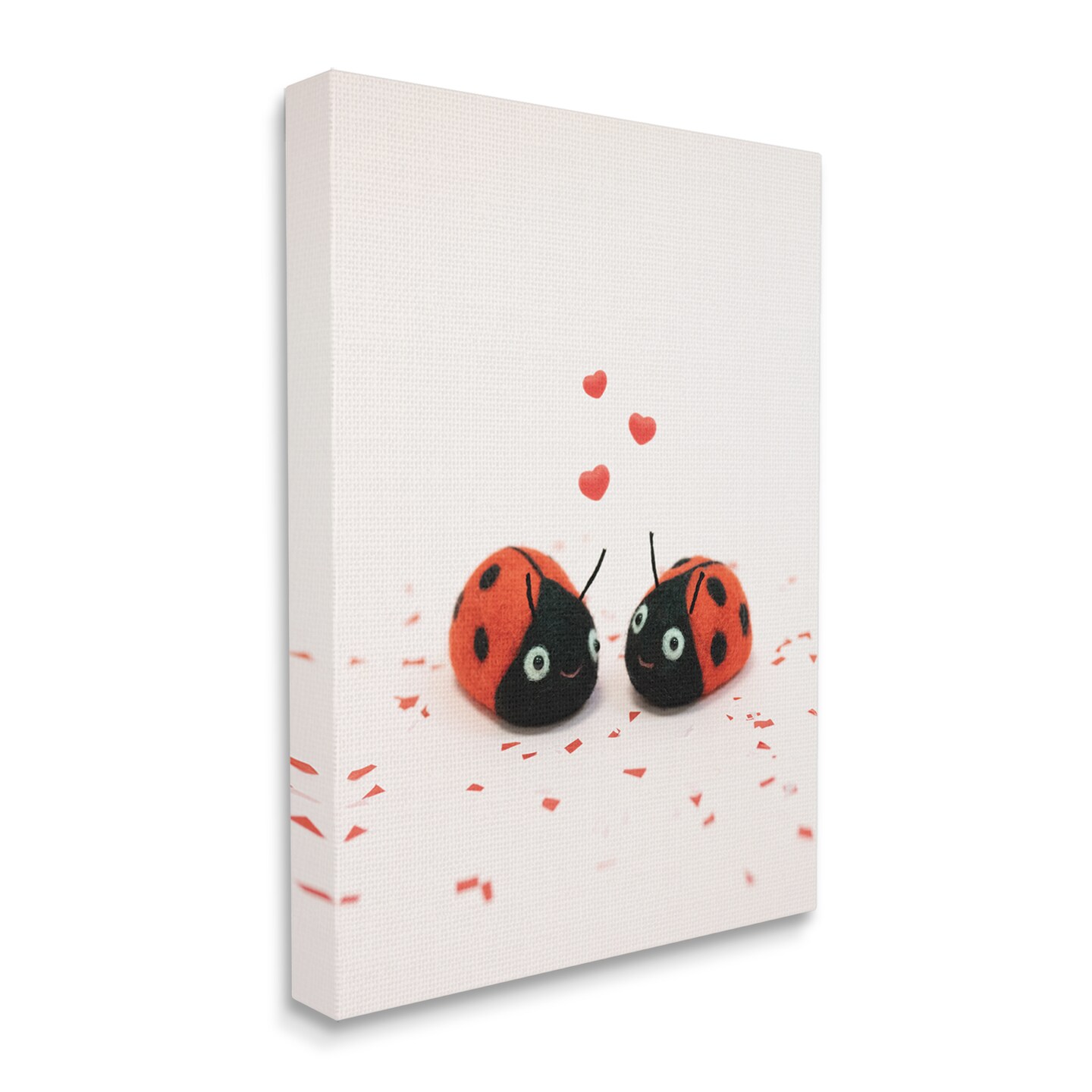 Stupell Industries Ladybugs Valentine's Hearts Canvas Wall Art
