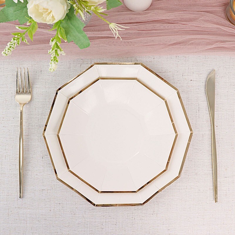 25 pcs 9 in Decagon Disposable Paper Dinner Plates