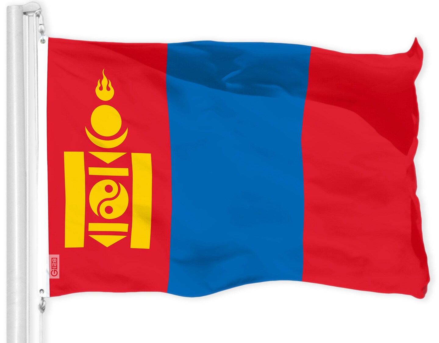 G128 Combo Pack: American USA Flag 3x5 Ft &#x26; Mongolia Mongolian Flag 3x5 Ft | Both LiteWeave Pro Series Printed 150D Polyester, Brass Grommets