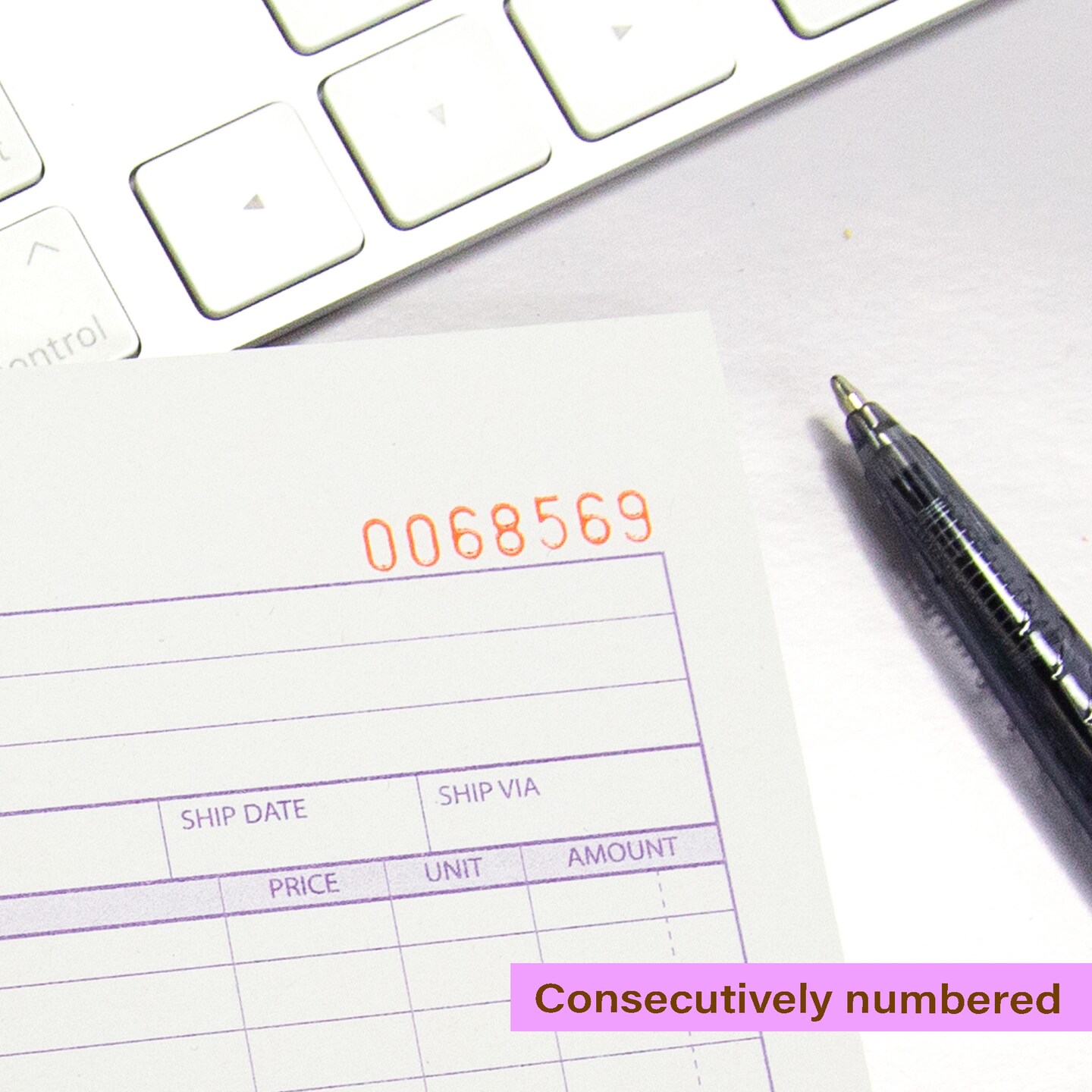 BAZIC Invoice Book 2-Part Carbonless 5 9/16" x 8 7/16" (50 Sets)