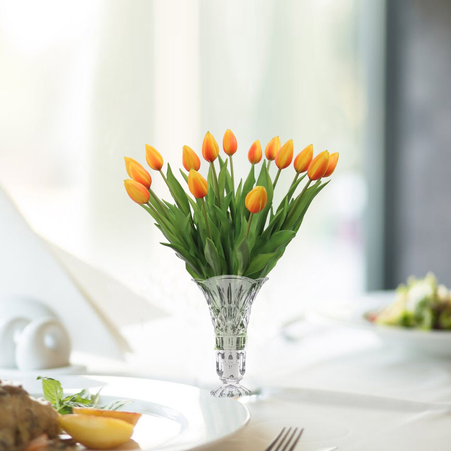 24-Pack: Real Touch Orange Tulip Bud Stem, Floral Home by Artificial Flowers