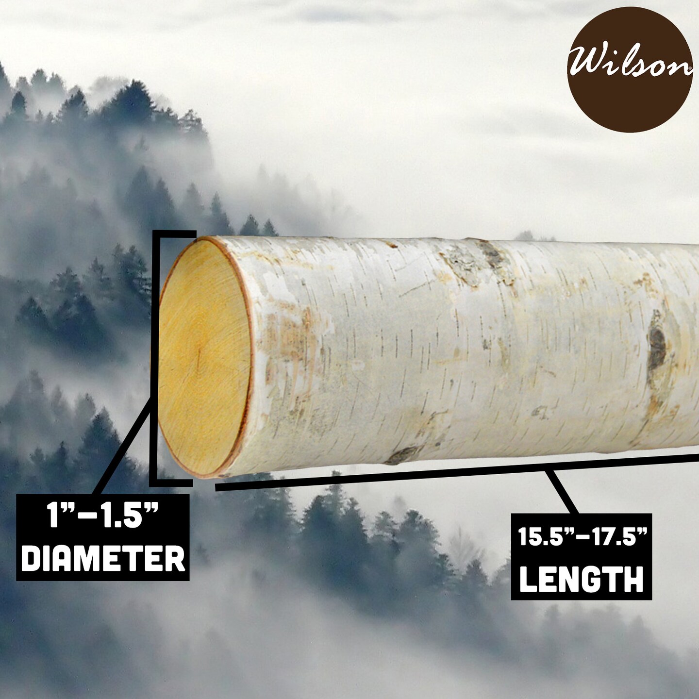 Wilson Decorative White Birch Logs, Natural Bark Wood Home Decor (Set of 12) - 15.5&#x22;-17.5&#x22; Length 1&#x22;-1.5&#x22; Dia.