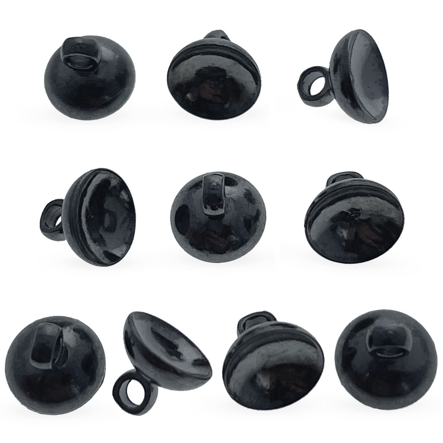 10 Gunblack Tone Metal Ornament Caps - Egg Top Findings, End Caps 0.32 Inches