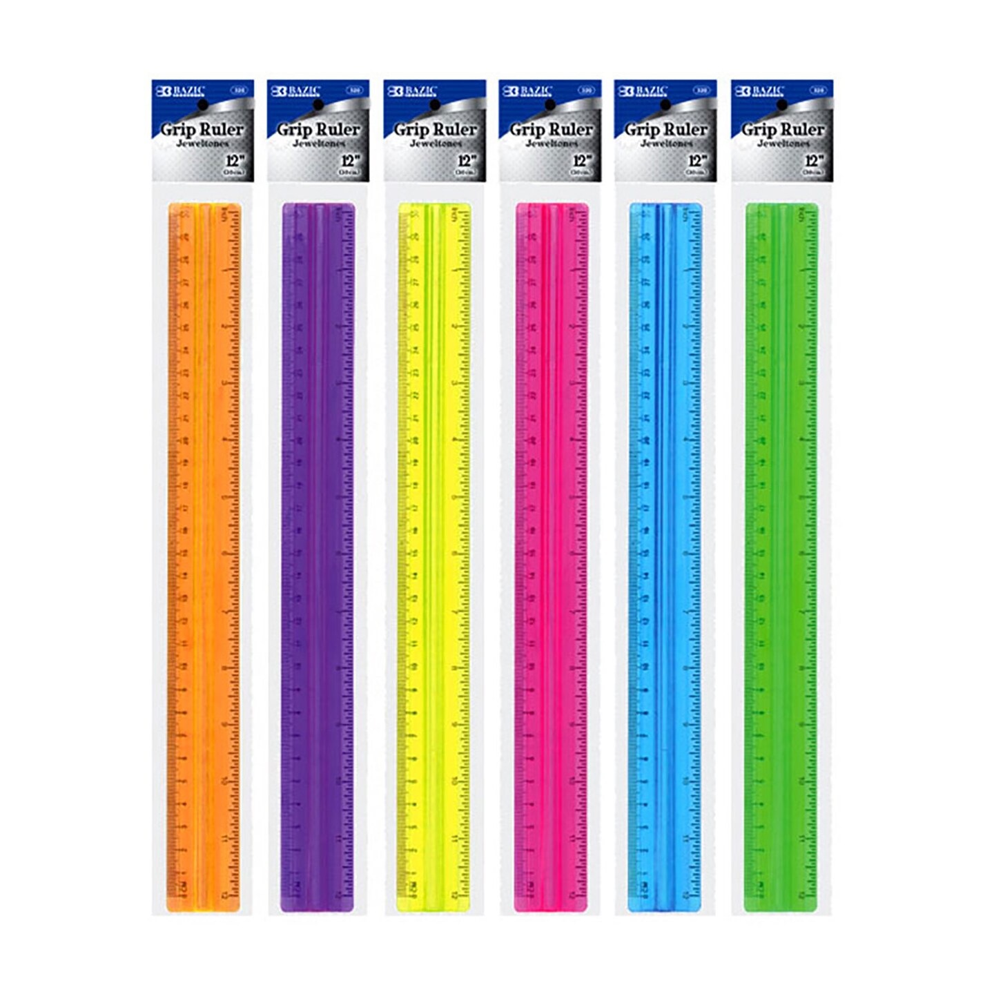 BAZIC Ruler w/ Handle Grip 12&#x22; (30cm)
