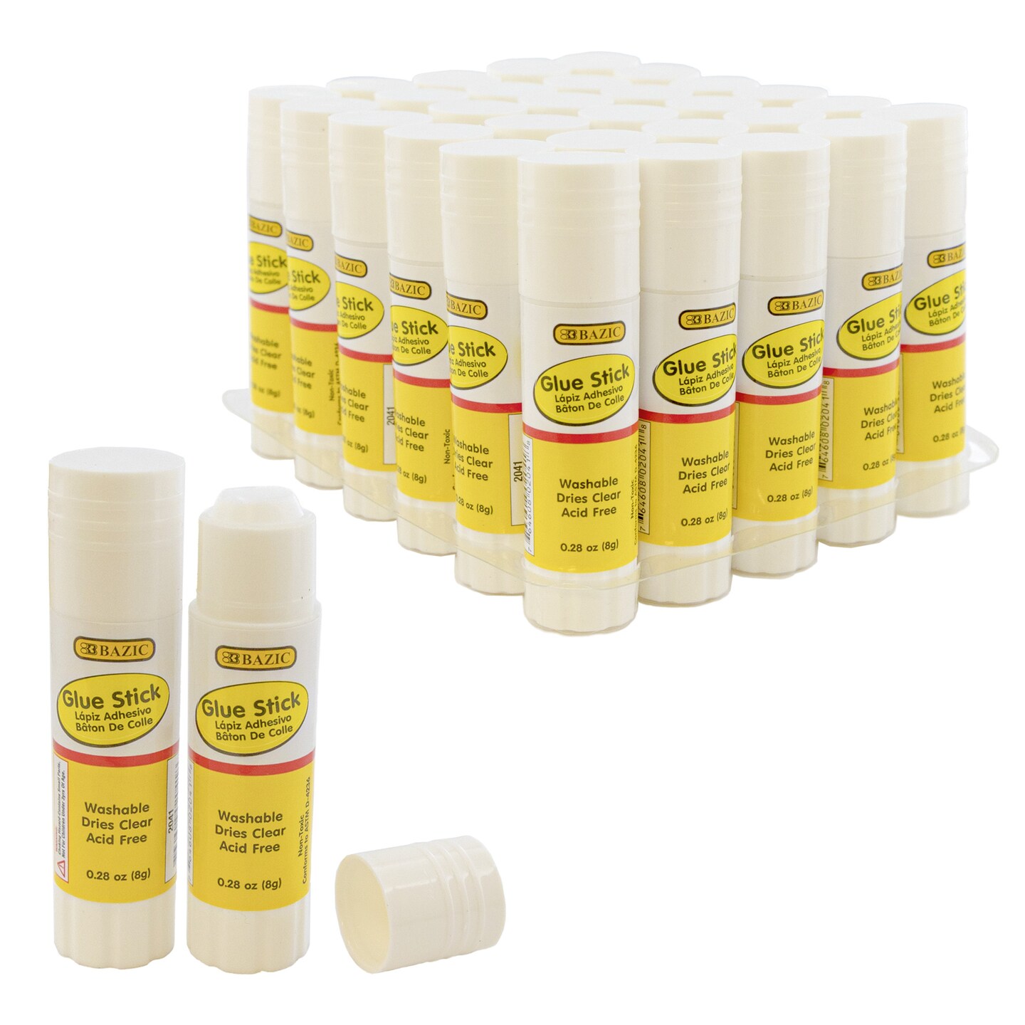 BAZIC Glue Stick All Purpose 0.28 Oz (8g)(30/Pack)