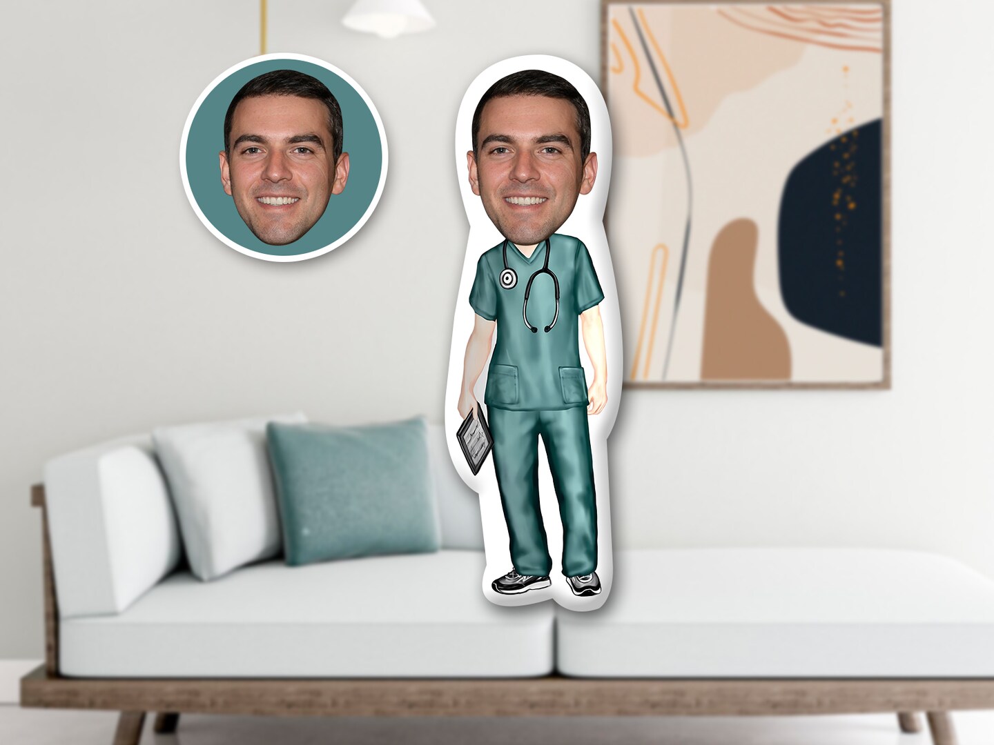 Custom Face Photo Pillow Minime Pillow for Doctor Friend Personalized 3D Face Photo Minime Pillow for Male Doctor Best Father s Day Gift MakerPlace by Michaels