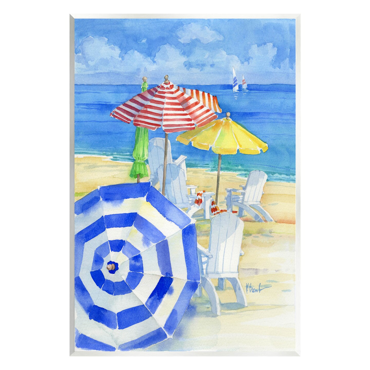 Stupell Industries Summer Beach Coast Ocean Waves Wall Plaque Art ...