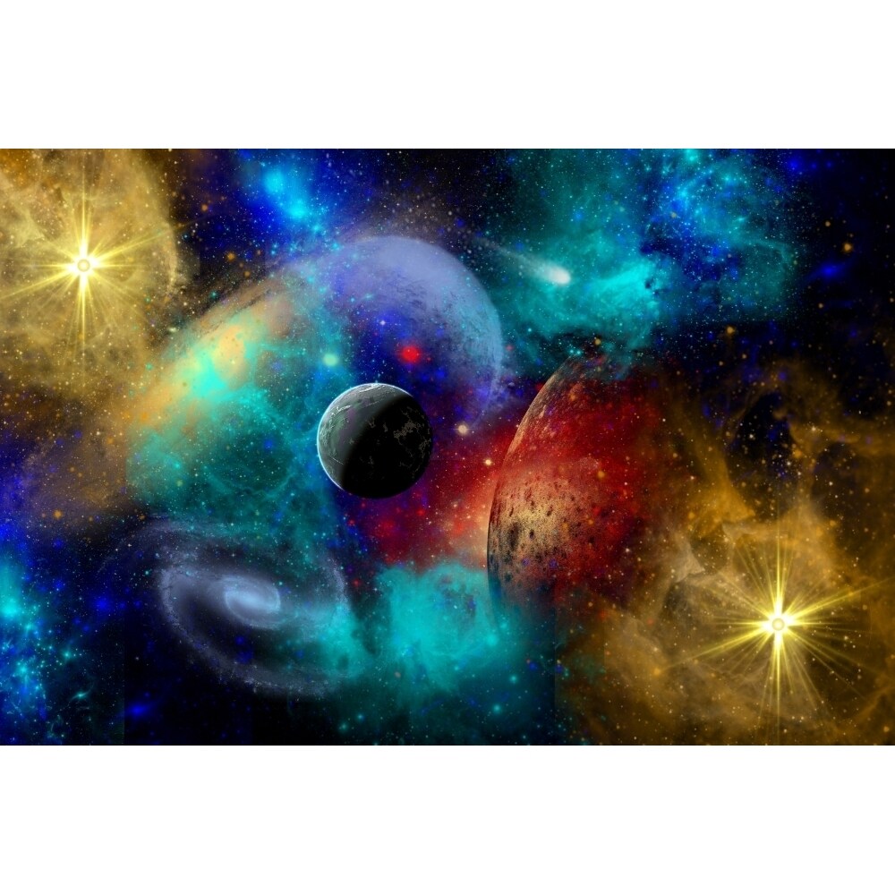 A Colorful Part Of Our Galaxy Featuring Planets Galaxies And Nebulae Poster Print