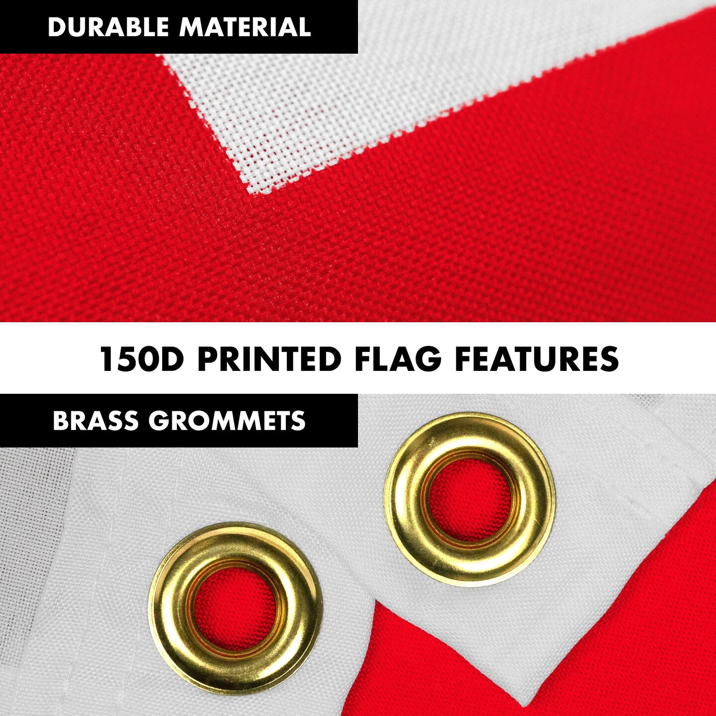 G128 Combo Pack: 6 Feet Tangle Free Spinning Flagpole (White) England English Flag 3x5 ft Printed 150D Brass Grommets (Flag Included) Aluminum Flag Pole