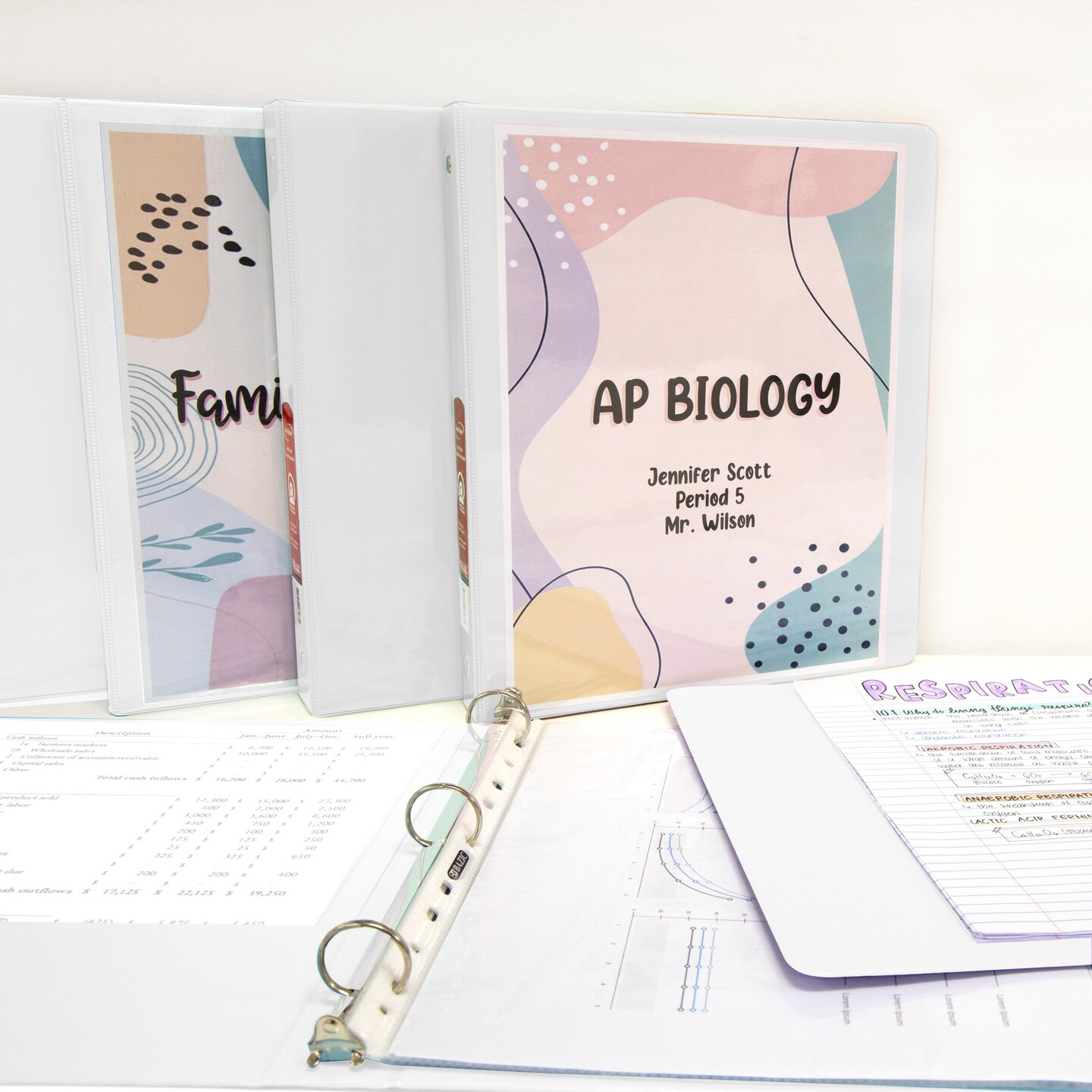 BAZIC 1&#x22; 3-Ring View Binder w/ 2-Pockets (11 Color Available)