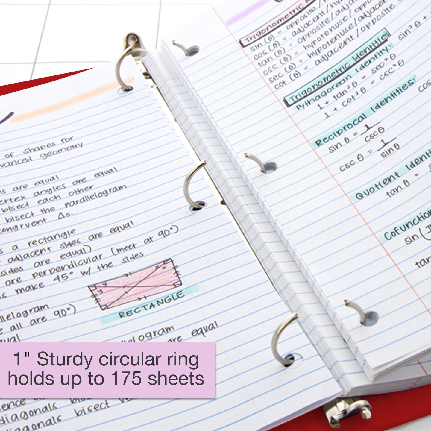 BAZIC 1&#x22; 3-Ring View Binder w/ 2-Pockets (11 Color Available)