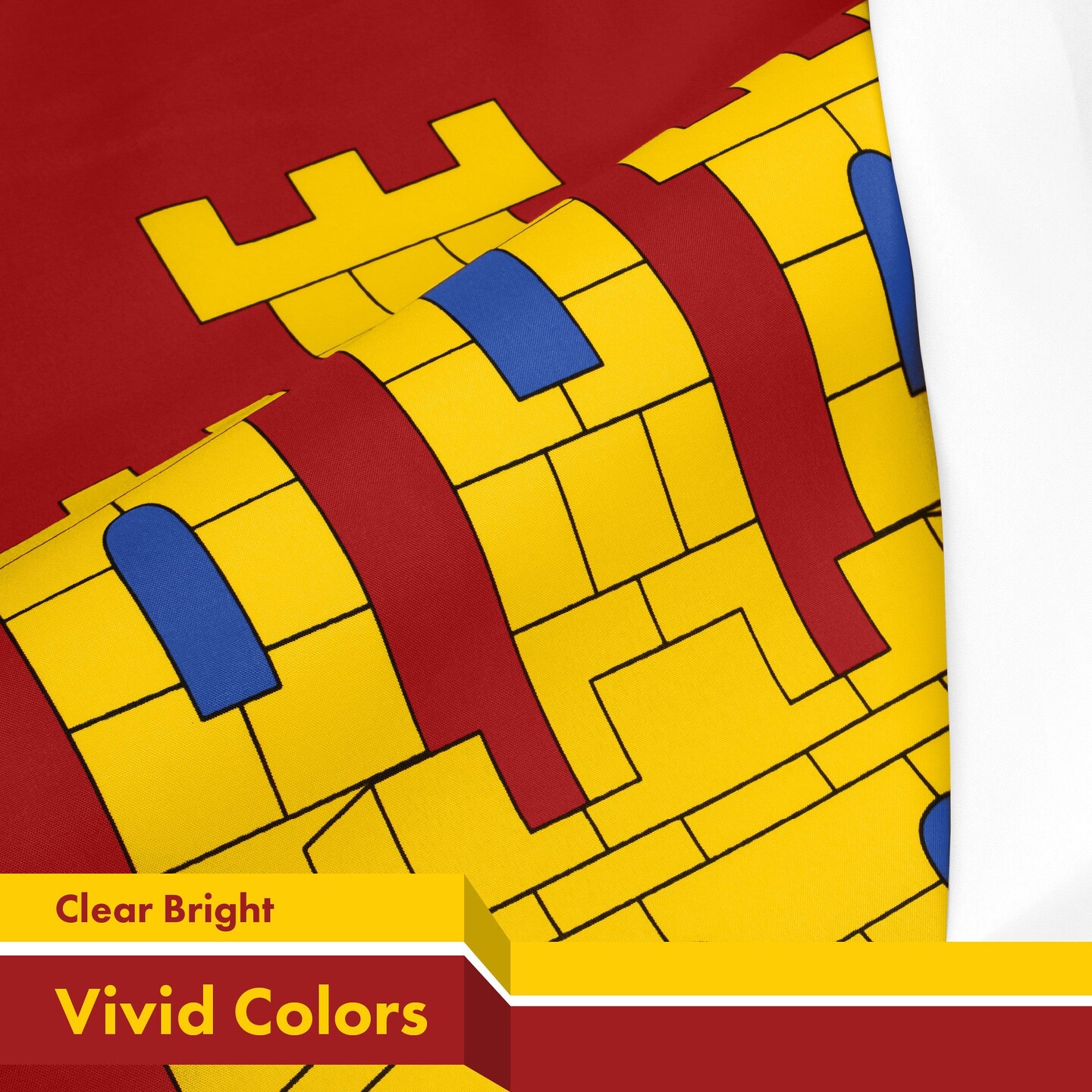 G128 3 Pack: Spain Castile La Mancha Flag | 3x5 Ft | LiteWeave Pro Series Printed 150D Polyester | Country Flag, Indoor/Outdoor, Vibrant Colors, Brass Grommets