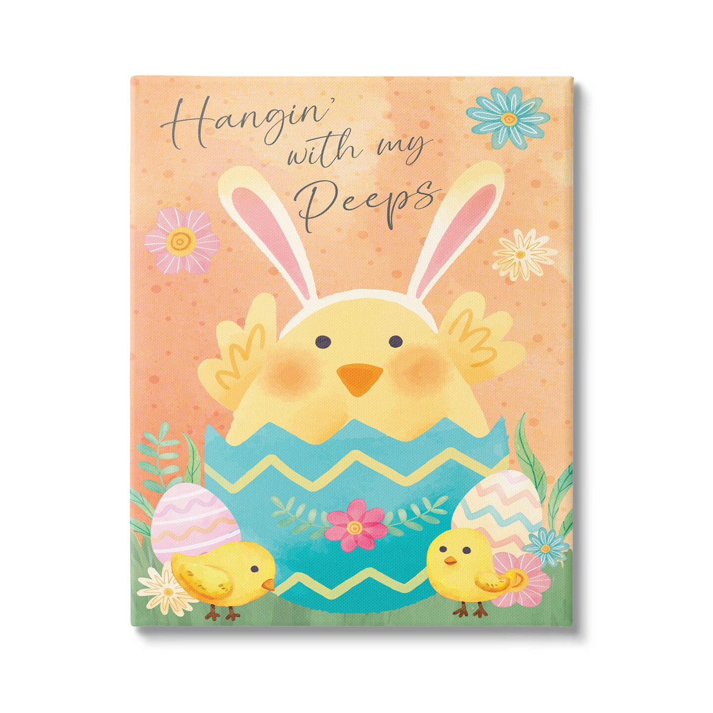 Stupell Industries Hangin&#x27; With My Peeps Chicks Canvas Wall Art