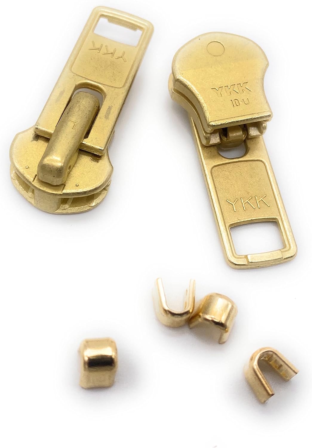 Zipper Repair Kit - #10 Heavy Duty YKK Brass Jacket Zipper Sliders with Top Stops Included - Made in The United States (2 Per Pack)