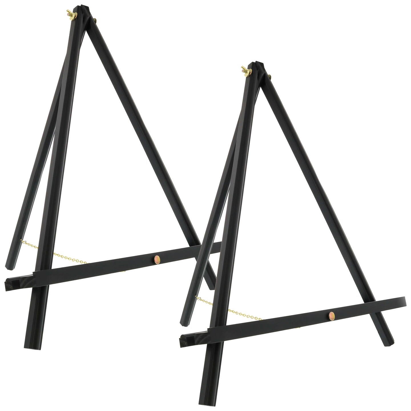 20&#x22; Large Black Wood Display Stand A-Frame Artist Easel, 2 Pack - Adjustable Wooden Tripod Tabletop Holder Stand for Canvas, Painting Party, Signs