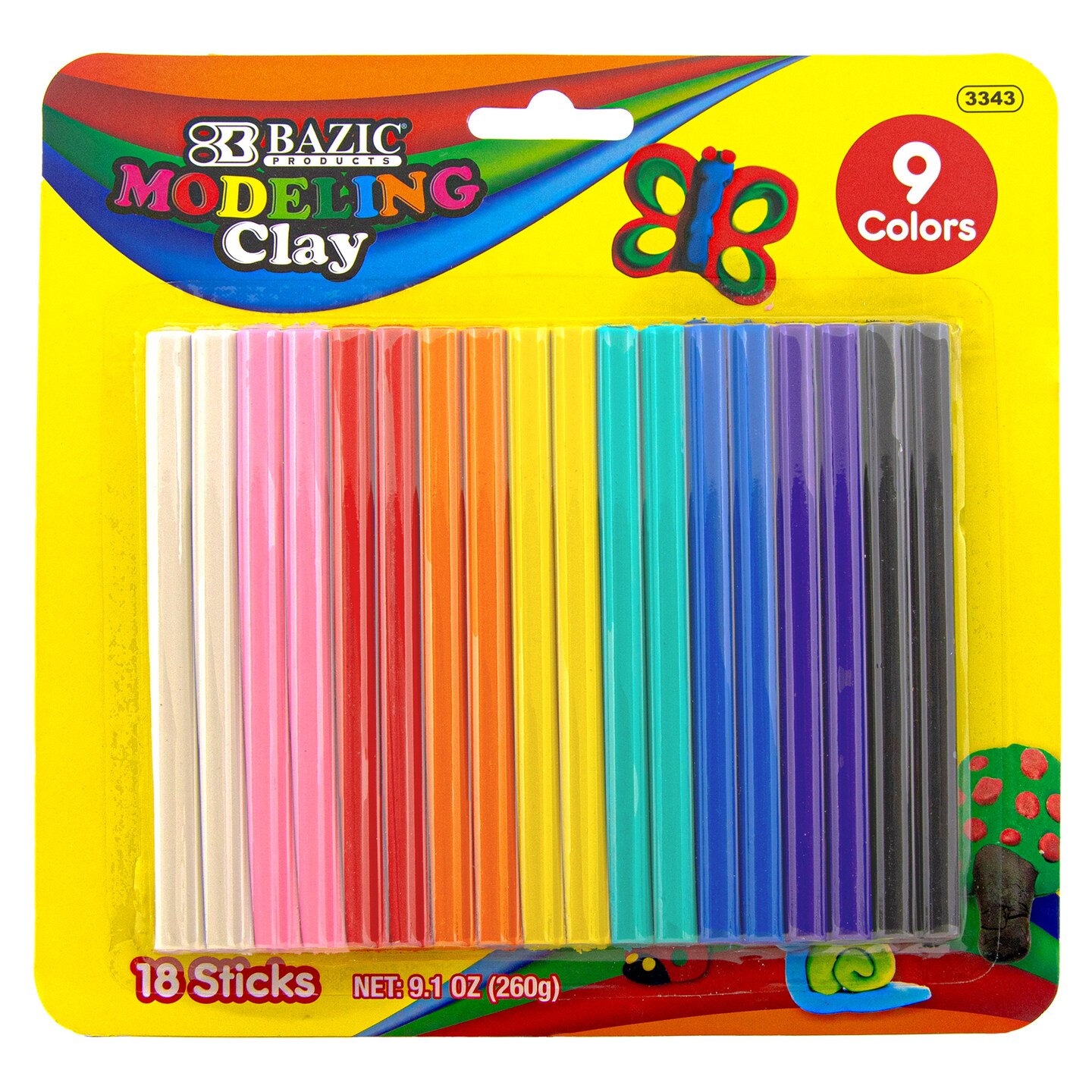 BAZIC Modeling Clay Sticks 9 Color 260g