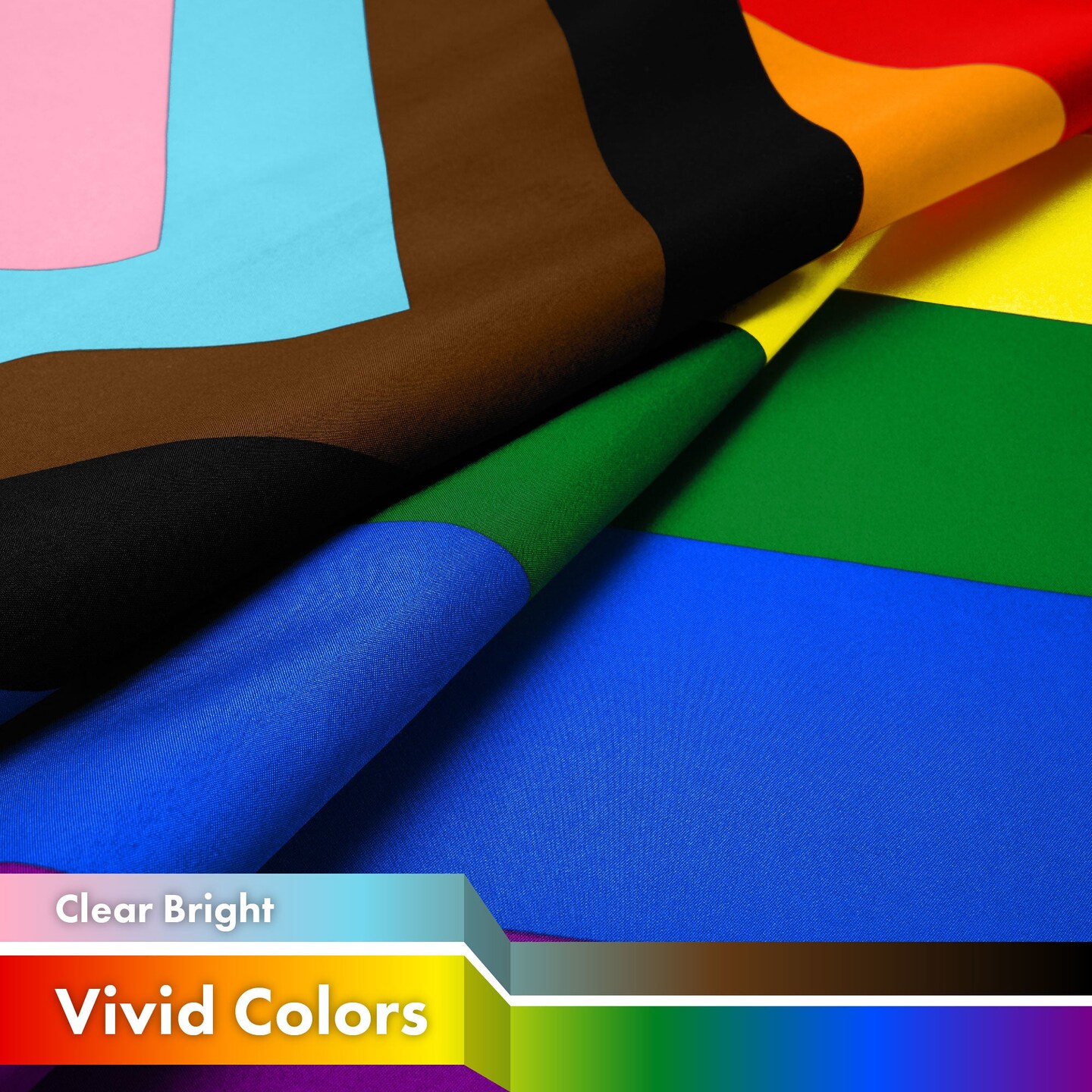 G128 3 Pack: LGBT Progress Rainbow Pride Flag | 3x5 Ft | LiteWeave Pro Series Printed 150D Polyester | Indoor/Outdoor, Vibrant Colors, Brass Grommets, Thicker and More Durable Than 100D 75D Polyester