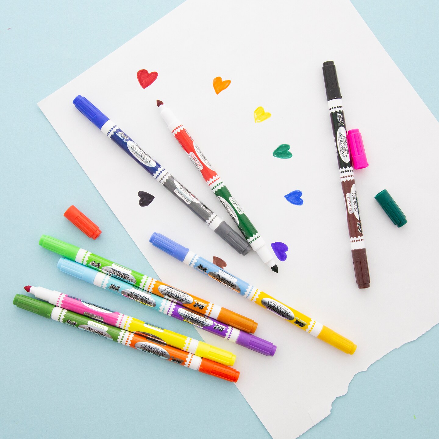 BAZIC Double-Tip 8 Washable Markers