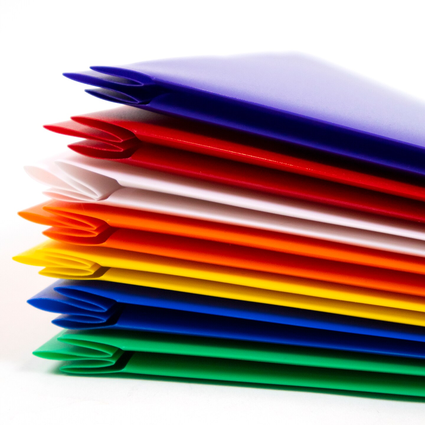 BAZIC Solid Color 2-Pockets Poly Portfolio - Solid Color w/ 3-Prong Fastener