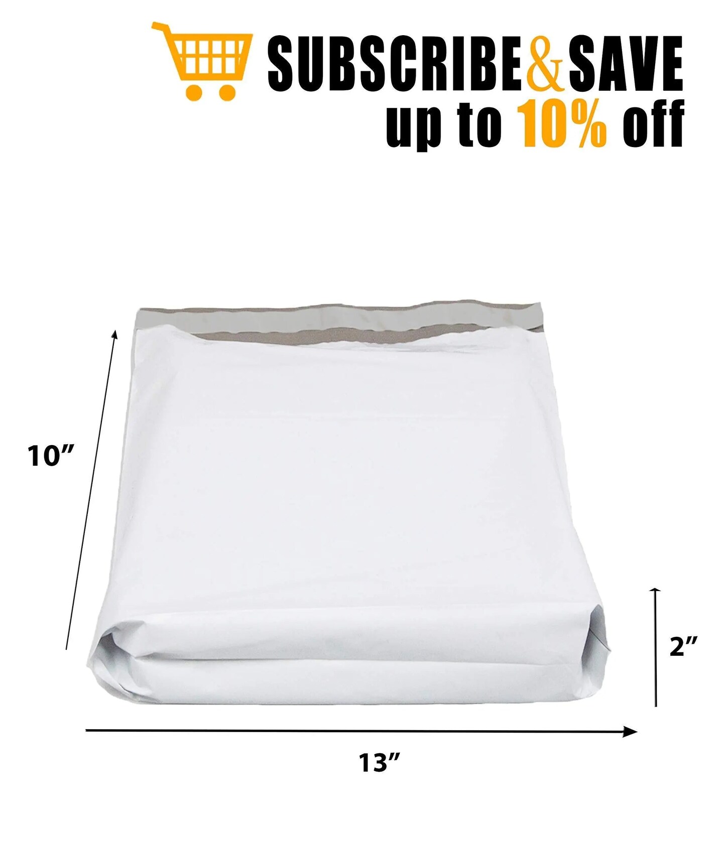 Amiff Gusseted Large Poly Mailers 10x13x2 Size. Pack of 100 White Poly Shipping Bags for Clothing 10 x 13 x 2 Polyethylene Flat Poly Mailer Bag 2.5 Mil Expansion Poly Mailers Bags Mailing Bags