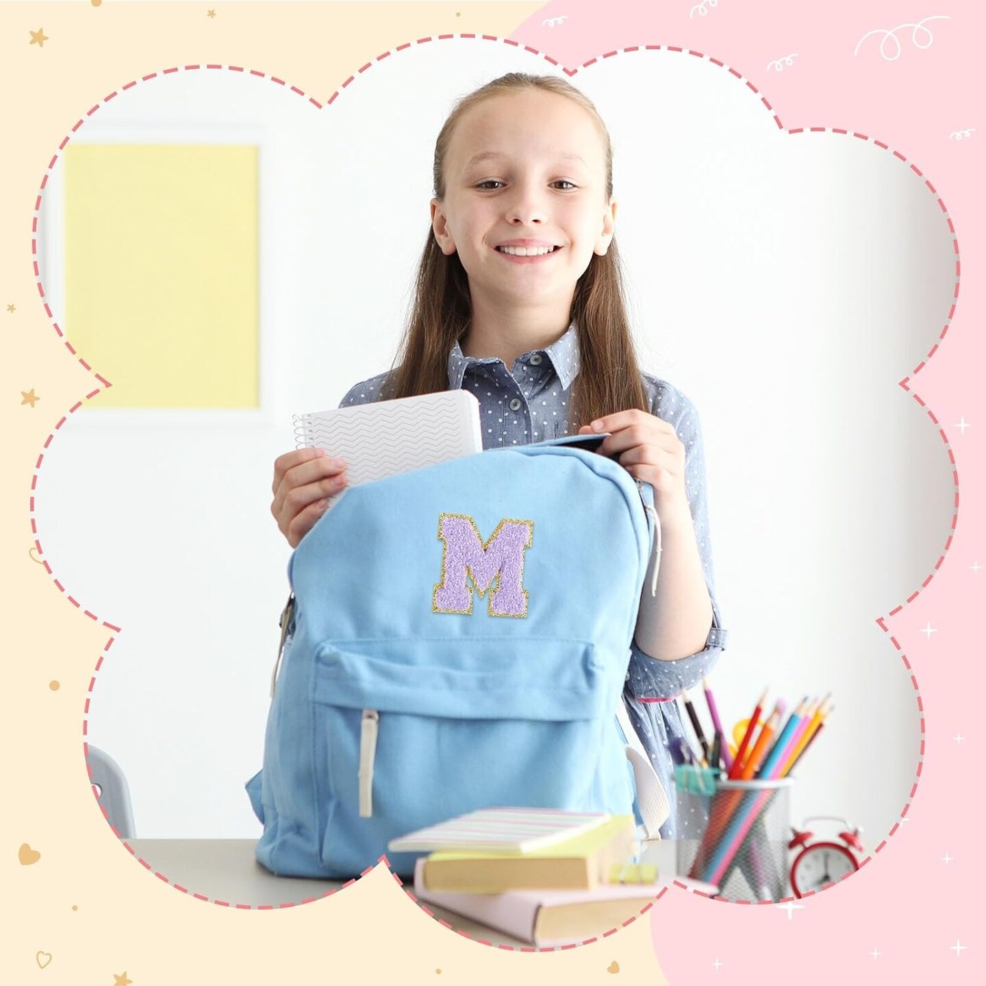 2.17 in Multicolor Self Adhesive Chenille Letter Patches 104 Pieces