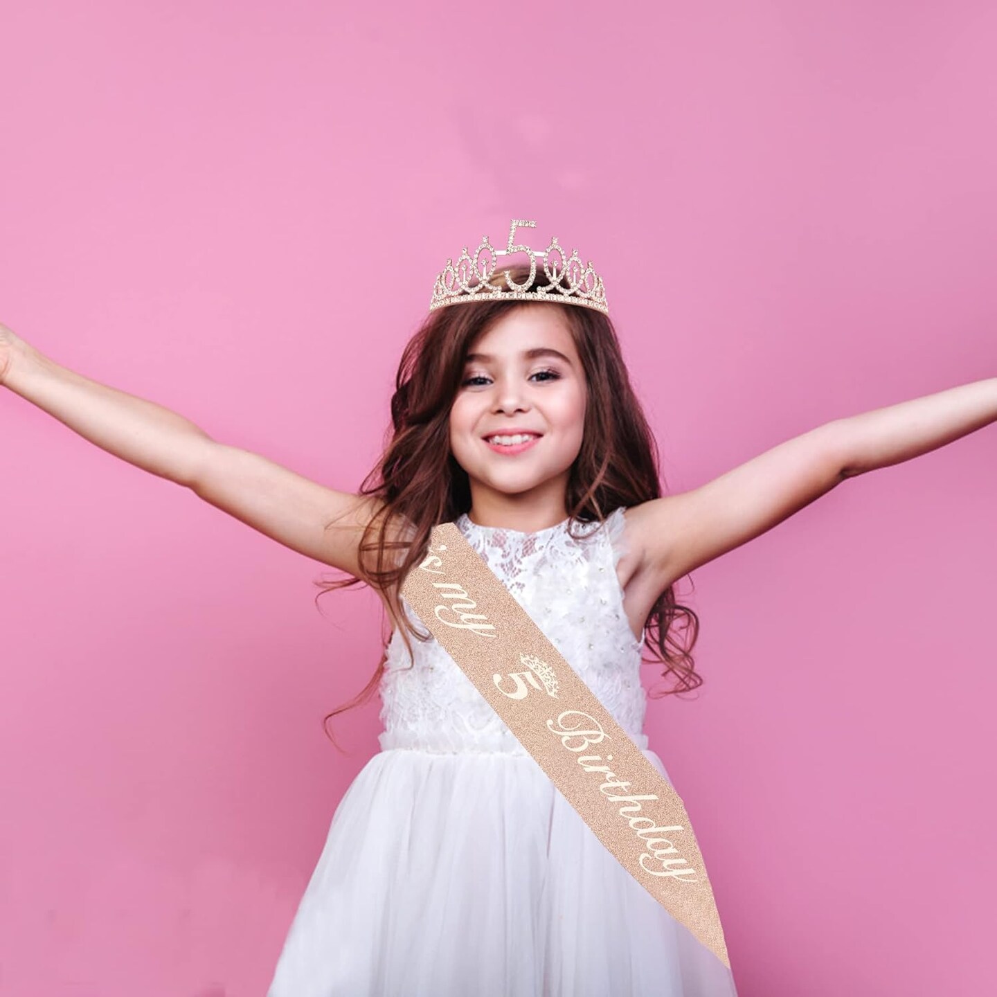 5th Birthday Decorations for Girls, 5th Birthday Sash, Crown/Tiara, Candles, Cake Toppers. 5th Birthday Gifts for Girls, 5 Birthday Decorations for Girls, 5 Birthday Party Decorations