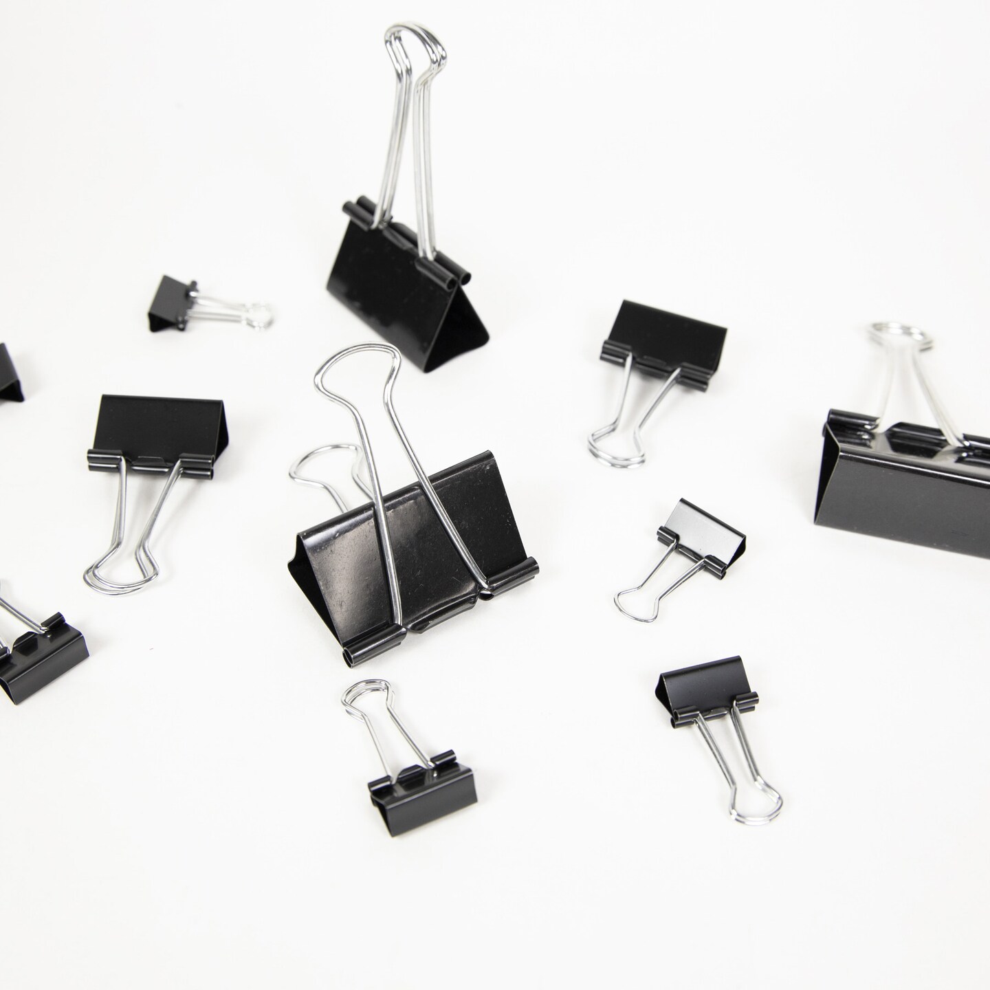 BAZIC Assorted Size Black Binder Clip (12/Pack)