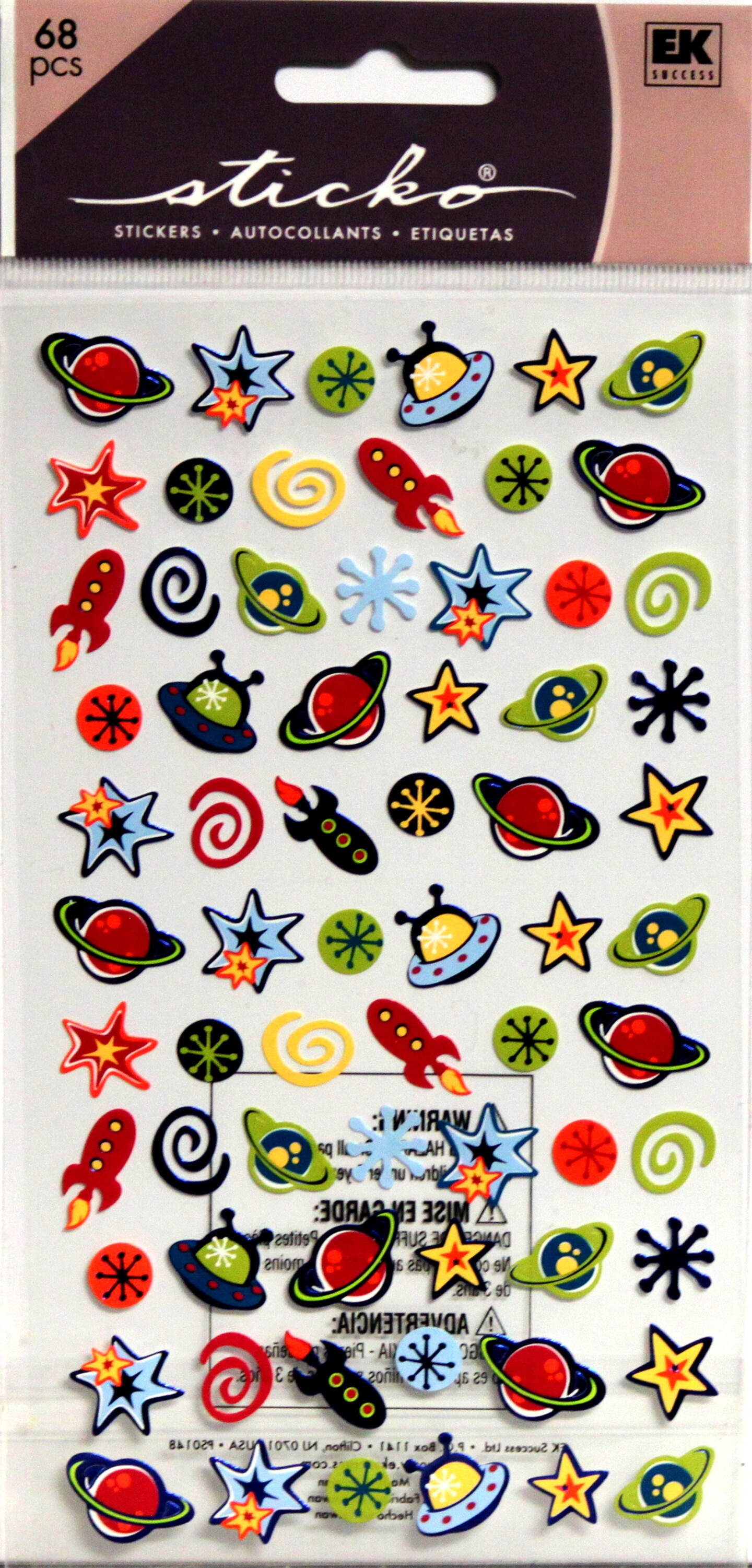 Sticko Tiny Stars And Rockets Metallic Stickers