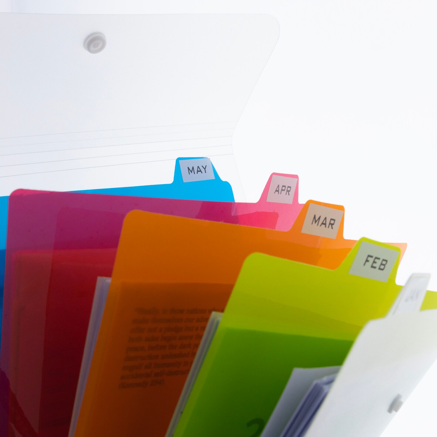BAZIC Expanding File Folder Letter Size Vertical Poly 5-Pocket