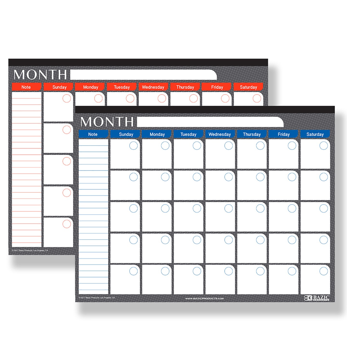 BAZIC 17&#x22; X 22&#x22; Undated 12-Month Desk Pad Calendar