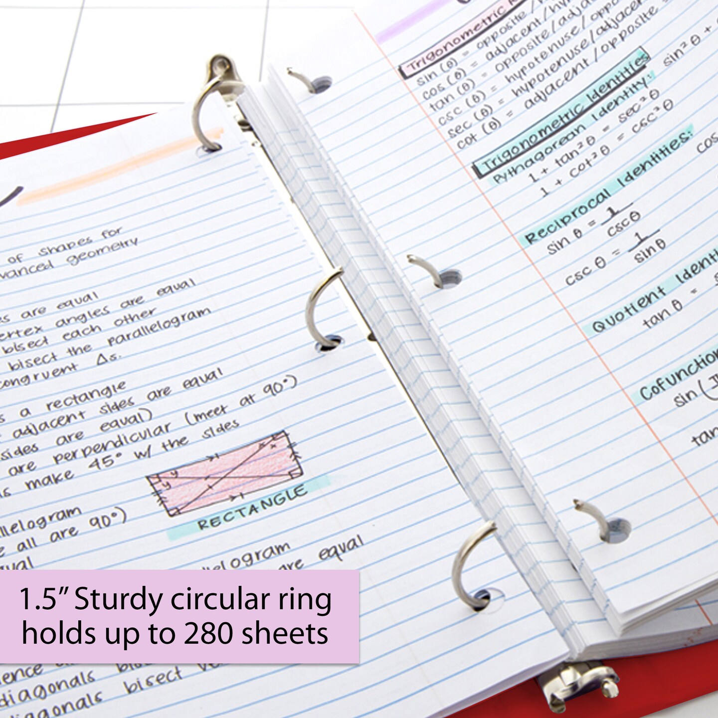 BAZIC 1.5&#x22; 3-Ring View Binder w/ 2-Pockets (11 Color Available)