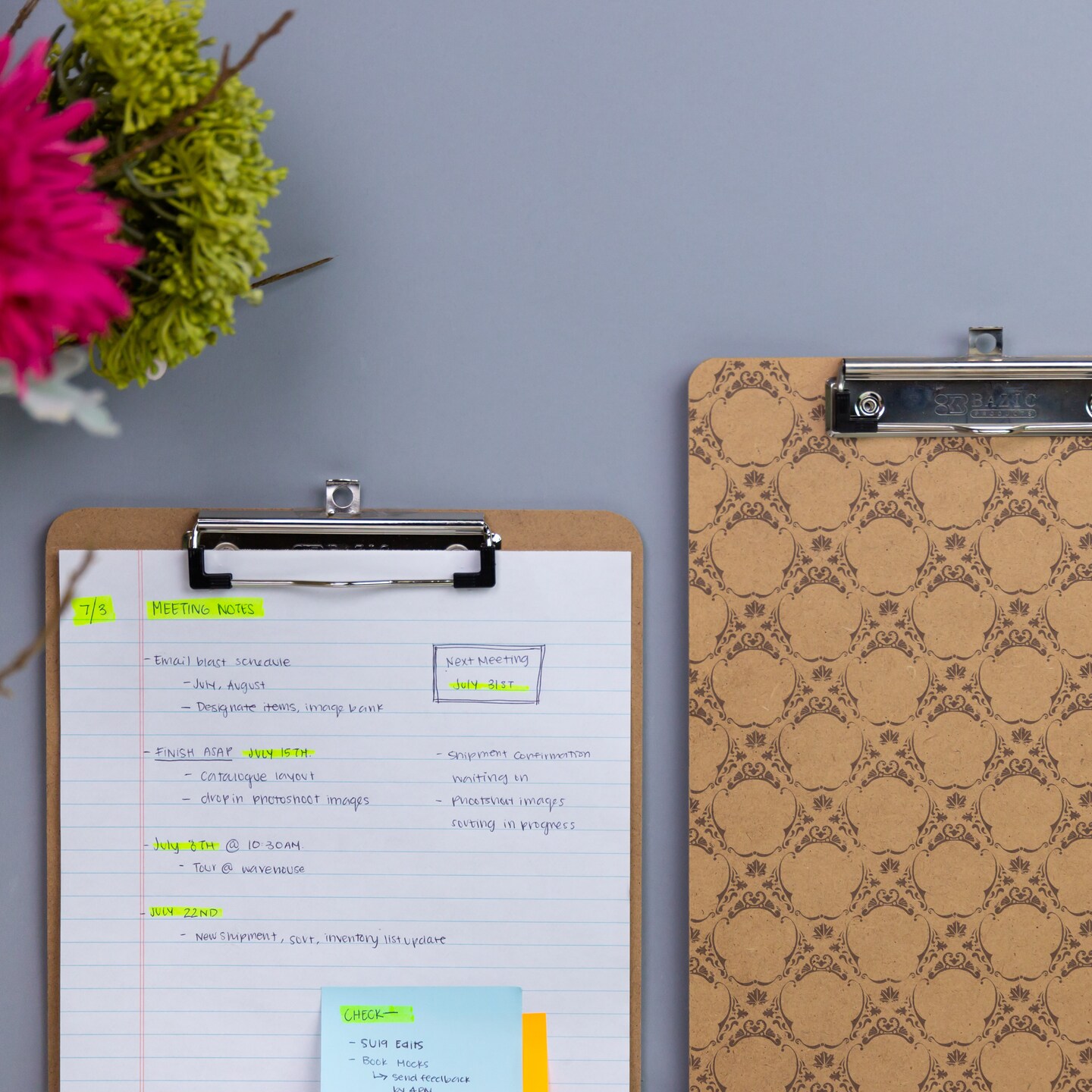 BAZIC Hardboard Clipboard Standard Size w/ Low Profile Clip