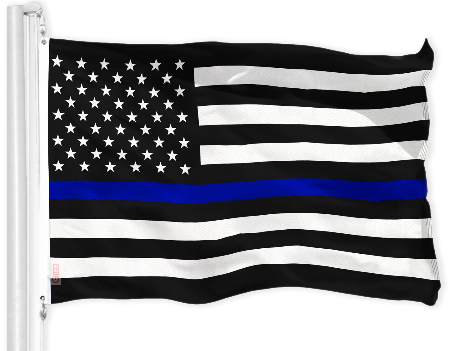 G128 Combo Pack: USA American Flag 3x5 Ft 150D Printed Stars &#x26; Thin Blue Line Flag 3x5 Ft 150D Printed