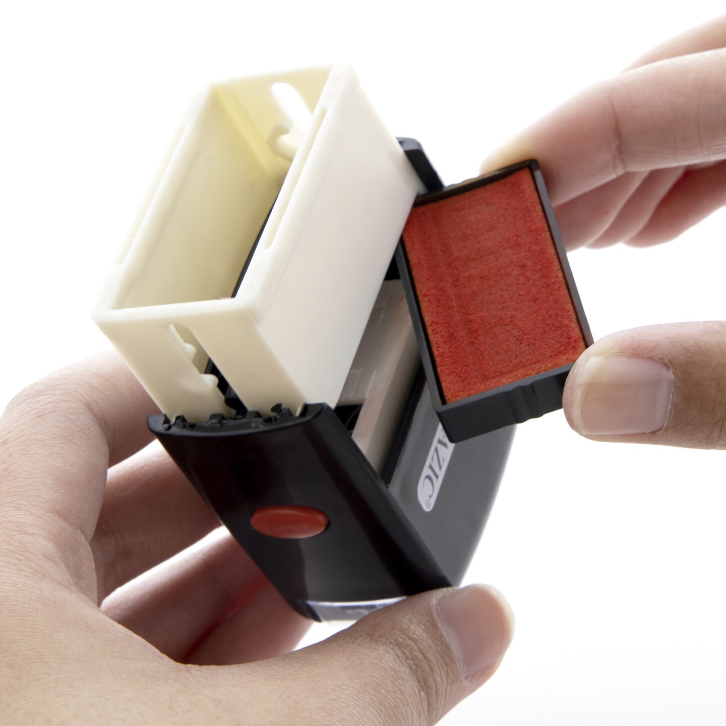 BAZIC Paid Self Inking Rubber Stamp (Red Ink)