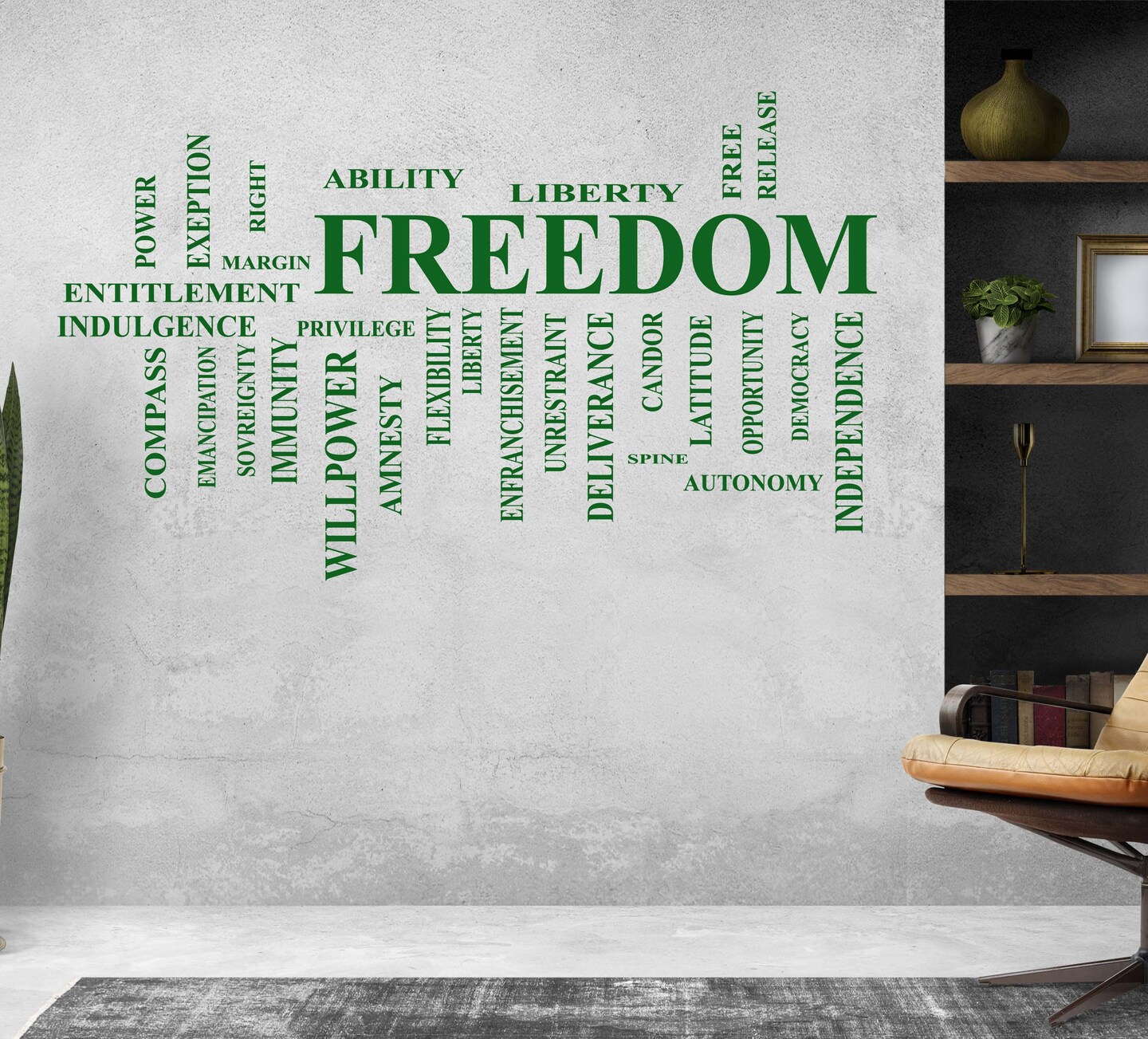 Freedom Word Wall Decal, Office Decor, Store Decal Office Wall Art ...