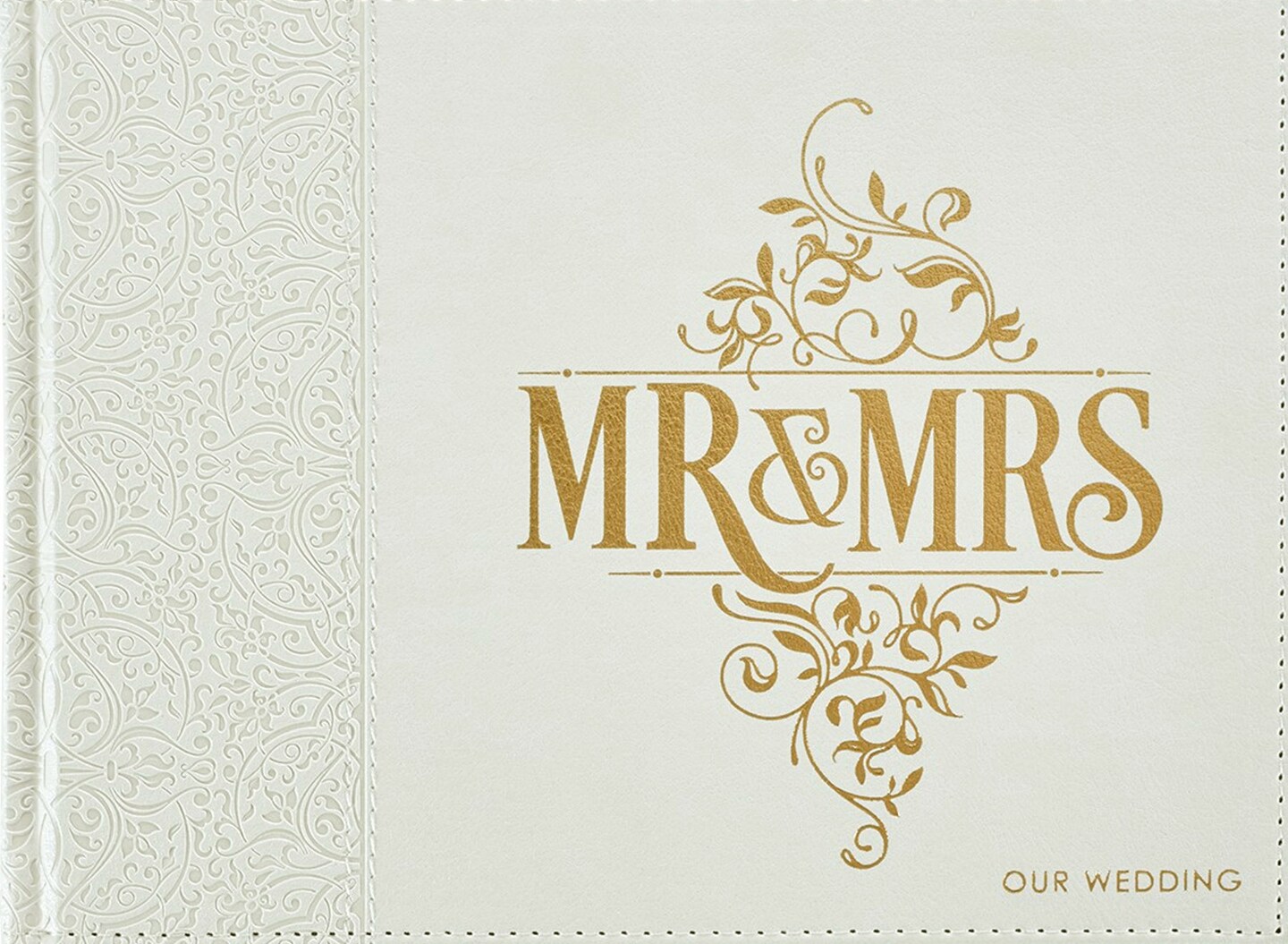 Off White Lace Mr. &#x26; Mrs. Wedding Guest Book