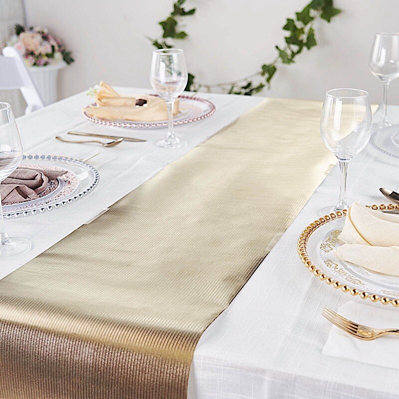 12&#x22; x 108&#x22; Glitter RIDGE DESIGN Paper Disposable Table Runner