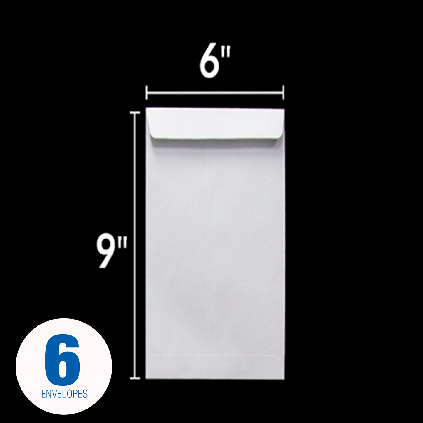 BAZIC Self-Seal White Envelope 6&#x22; x 9&#x22; (6/Pack)